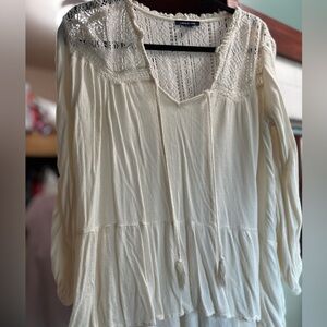 Cream Lace Women's Top